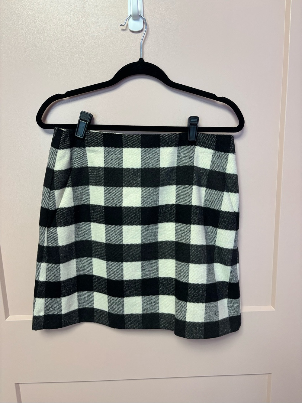 Black and White Buffalo Check Plaid Skirt Loft Back to School Teacher
